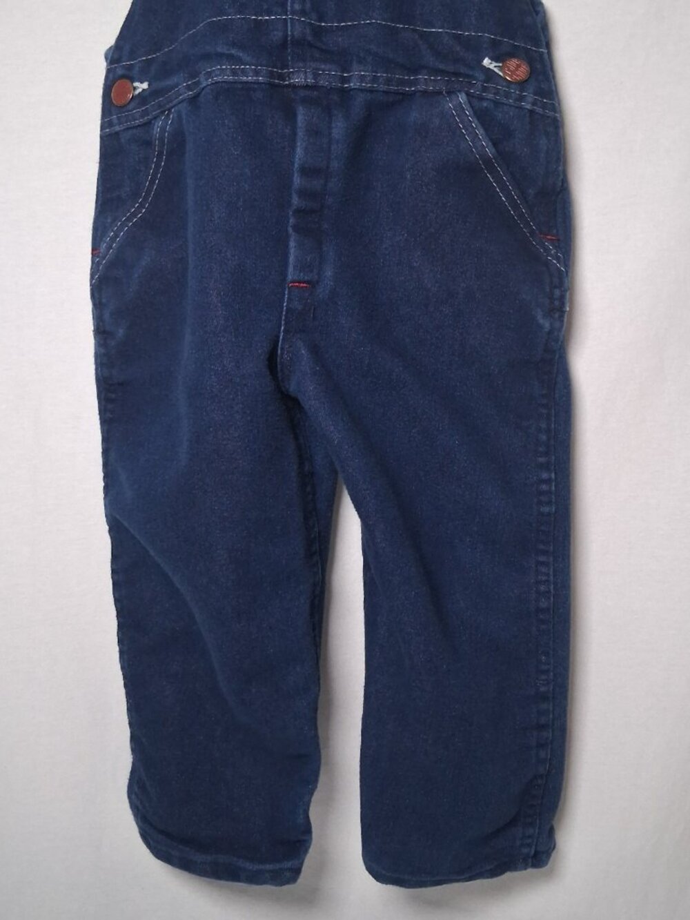 Round House Overalls Youth 4T Dark Wash Blue Denim Bibs Bib Pants USA Made - Picture 9 of 15